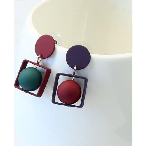 KNOCK Fashion The quartet Different Candy Color Earrings For Women Stud Earrings Korean Style Jewelry