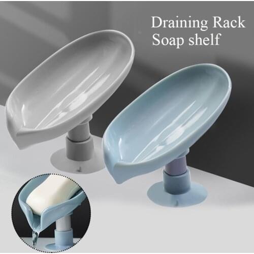 New Leaf Shape Soap Box Drain Soap Holder Dish Bathroom Storage Plate Tray Soap Sponge Rack Case Bathroom Gadgets Accessories