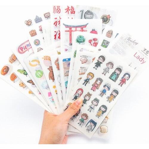 18 Sheets Kids Stickers 3D Puffy Bulk Cartoon Zoo Animal DIY Scrapbooking Sticker for Girl Decorative Label Toys Kids Gifts