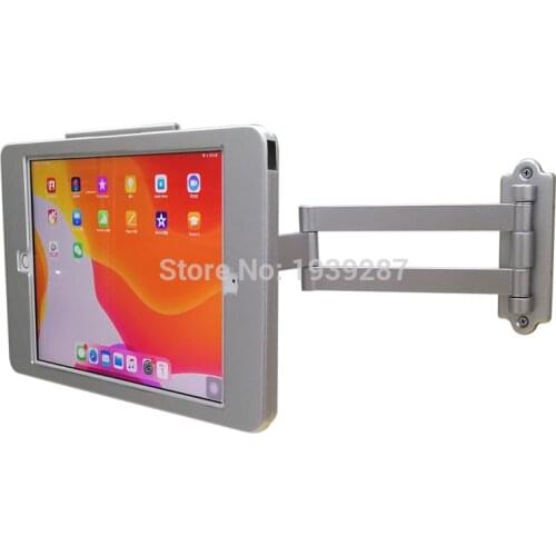For iPad 10.2 inch security wall mount articulating lock anti-theft enclosure display support for mini/ air/ 9.7/10.5/11/12.9