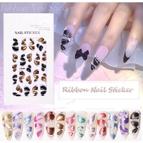 New 5D Engraved Nail Sticker Bohemia Colorful Ribbon Summer Fruit Image Charm Desgin Empaistic Nail Slide Decals Z0460