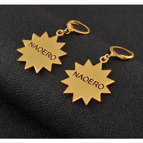 One Pair) NAURU and NAOERO Earrings for Women Stainless Steel and gold color Jewelry Gifts #J0000