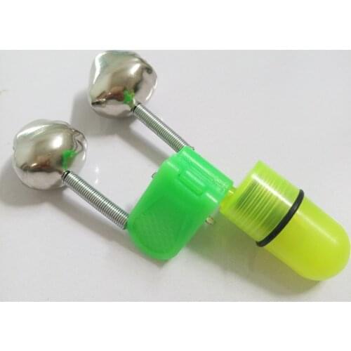 Wholesale electronic luminous double bell sea pole clip red light green light strong light fishing bell alarm