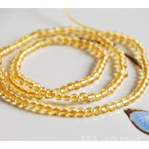 Wholesale natural yellow crystal citrin stone 2mm 3mm 15"/38cm seed beads jewelry making DIY for women