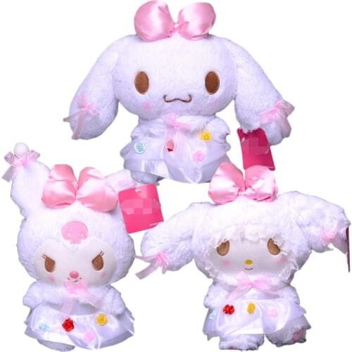 20cm Cartoon Stuffed Plush Toy Melody Kuromi Cinnamoroll Anime Kawaii Cute Soft Plushie Pendant Girls Doll Toys Children Gifts