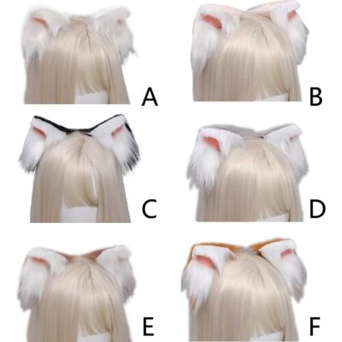 Lovely Faux Fur Kitten Ears Lolita Hair Clips Japanese Anime Cosplay Furry Animal Hairpins Halloween Costume Party Props
