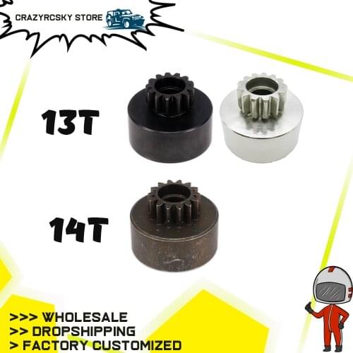 RCAWD 1pc 13T/14T 13 14 Tooth Teeth Clutch Bell Gear for 1/8 RC Hobby Model Car HPI HSP Traxxas Axial Kyosho Redcat Himoto