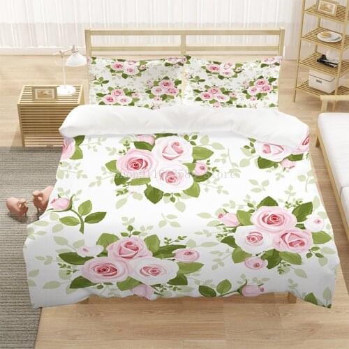 3D Flowers Bedding Sets Luxury Duvet Cover Beautiful Bed Cover Set Queen Size Bedclothes Dropshipping Custom
