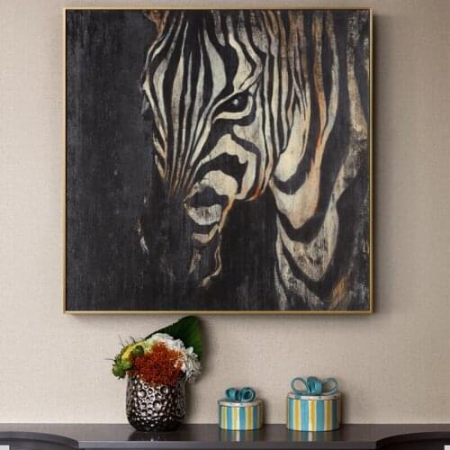 Modern Abstract Art Zebra Oil Painting on Canvas Posters and Prints Wall Art Pictures for Living Room Home Decor No Frame