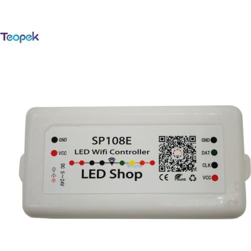 SP108E LED SPI Pixel WIFI Controller By Smart Phone APP For WS2811 WS2812B WS2813 1903 APA102 LED Pixel Strip DC5V 12V 24V