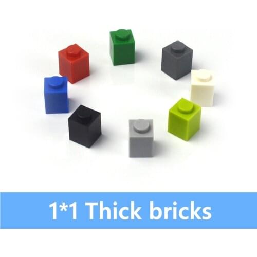 1*1 Dot 200pcs Thick bricks multiple color Educational Creative DIY Bulk Building Blocks Part classic sets Compatible All Brands