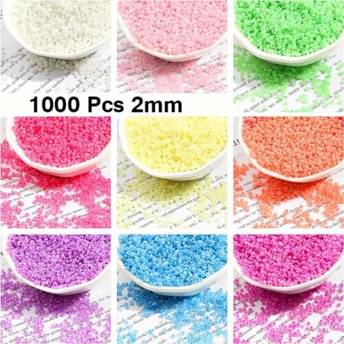 1000Pcs 2mmCream Rice Beads Accessories DIY Beads for Handmade Jewelry Bracelet Earrings Jewelry Material Glass Cream Rice Beads