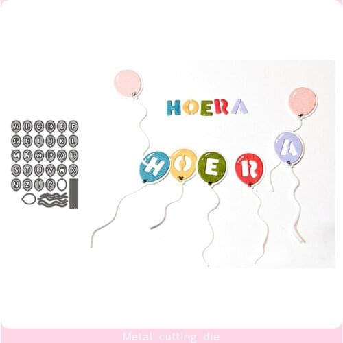 26pcs Letter Balloon Metal Cutting Dies for DIY Scrapbooking Photo Album Decorative Embossing Paper Card Crafts Die Cut 2019