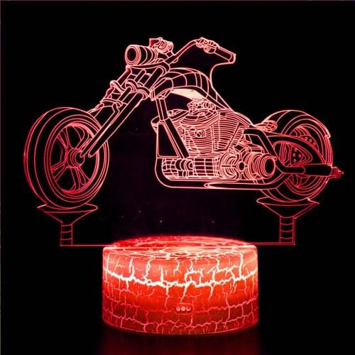 3D night light motorcycle model retro car doll decoration props home decoration childrens toys christmas birthday gifts light
