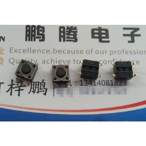 5PCS/lot HP03-15AFKP4-TP Original Japanese NKK touch switch 6*6*4.3 SMD SMD4 foot dust-proof button micro-movement gold foot