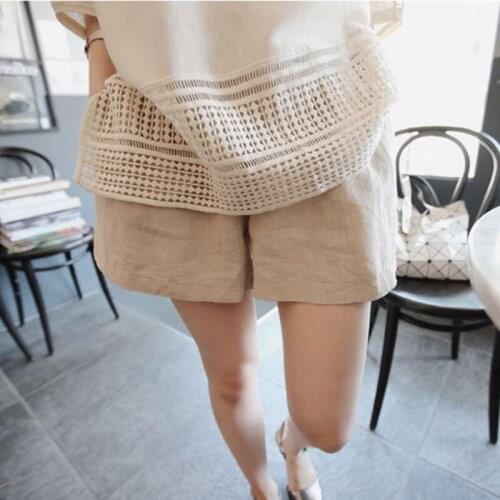 Pregnant Shorts Casual Summer New Fashion Outside Wearing Pregnancy Clothes Thin Cotton Linen Maternity Short Pants