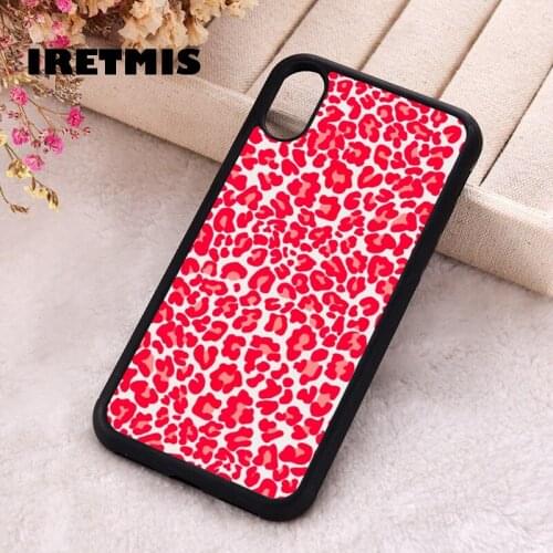 Iretmis 5 5S SE 2020 Phone Cover Case for iPhone 6 6S 7 8 Plus X Xs XR 11 12 Mini Pro Max Silicone TPU Red Lepoard Skin Print