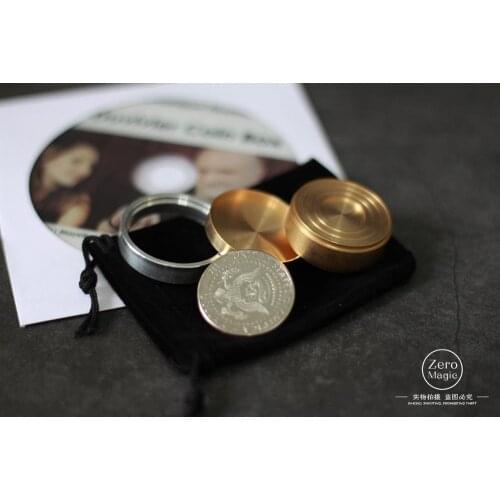 Duvivier Coin Box (Half Dollar) by Dominique Duvivier Coin Illusions Close up Magician Coin Vanishing Magic Tricks Props gimmick