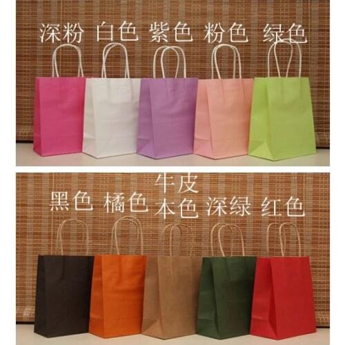 Export 18x15x8cm 50pcs Kraft Paper Gift bags Birthday Creative Gift Bag Cloth Cosmetics Paper Shopping Bags