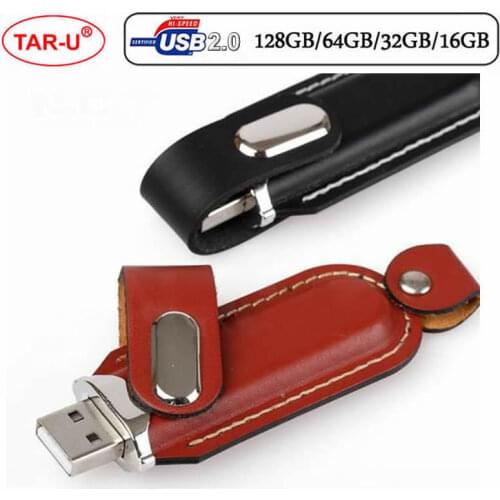 100pcs/lot Usb Flash Drive 64GB 128GB Pendrive 32GB Leather Pen Drive 16GB 8GB Flash Usb 2.0 флешка Memoria Usb Stick Key Gift