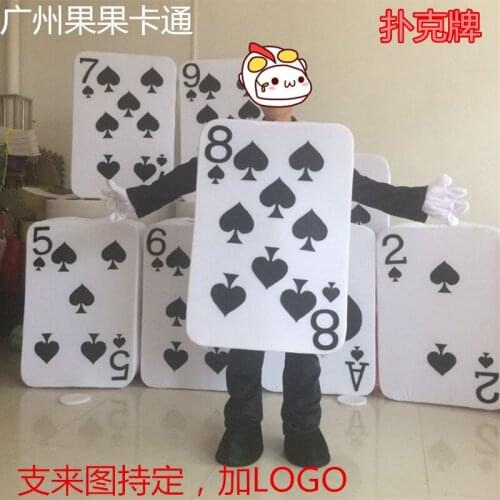 Playing Cards Mascot Costum Walking Clothes Fancy Dress Adult Suit Unisex Hallowen Carnival Party Cosplay Performance Gifts