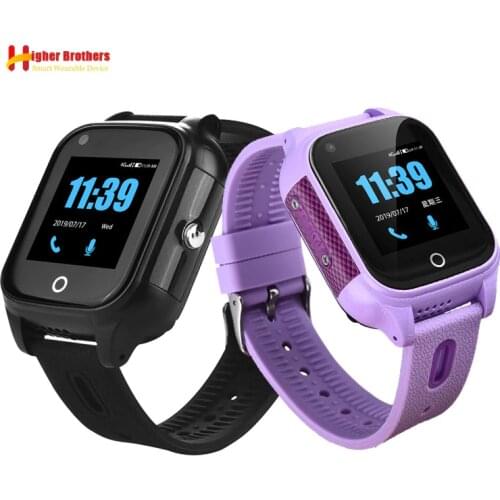IP67 Waterproof Smart GPS WIFI Tracker Locator Heart Rate Blood Pressure for Kids Elderly Phone Video Call Wristwatch Watch