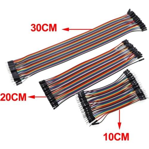 10CM 20CM 30CM 40PIN Rainbow Cable Dupont Line Male Female Head Bridle Jumper Wire Connecting Breadboard For Arduino PCB DIY KIT