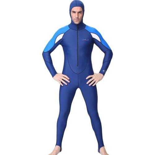 Men Hooded Wetsuit Long Full Body Scuba Diving Suit Men Neoprene Underwater hunting Surfing Front Zipper seamless Suit