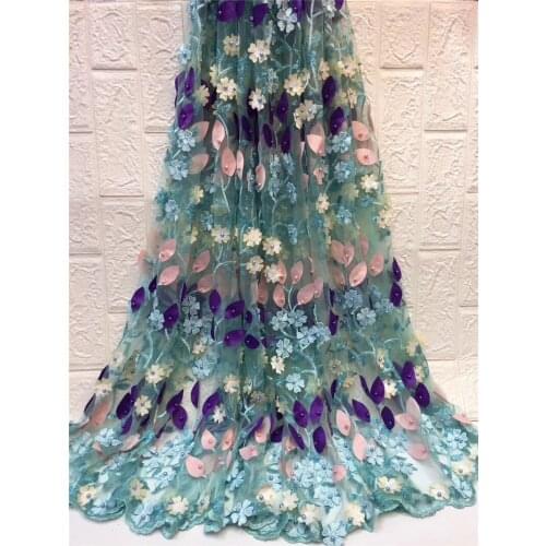Good looking Nigerian Tulle Lace Fabric African Lace Fabric For Wedding Embroidery Lace Fabric with beads BZL-12.1722