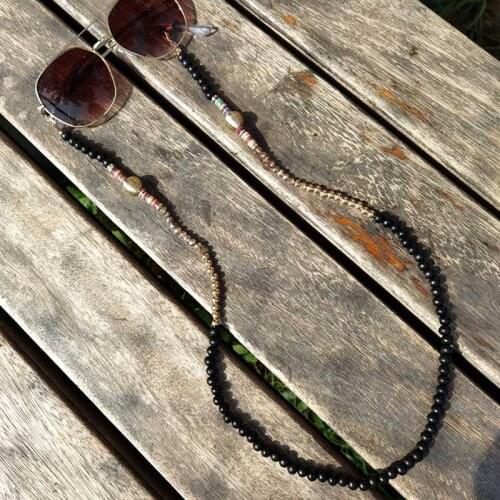 Colorful Wood Beads Chain Sunglasses Chains Women Necklace Reading Glasses Cord Holder Neck Strap Rope Glasses&Mask chain Access