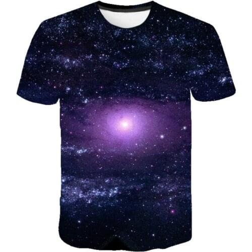 Summer 2021 New! Cool Galaxy T Shirt for Men, Harajuku Psychelic Best Selling 3d Round Neck Casual Short Sleeve T-shirts Xxs-6xl