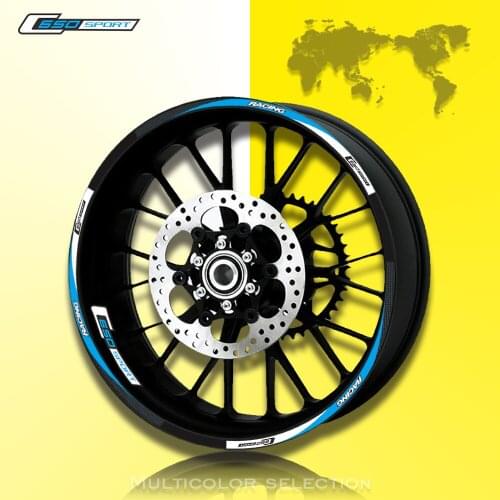 Motorcycle 1set front&rear edge rim wheel decals Reflective waterproof 15inch stickers For BMW C650sport