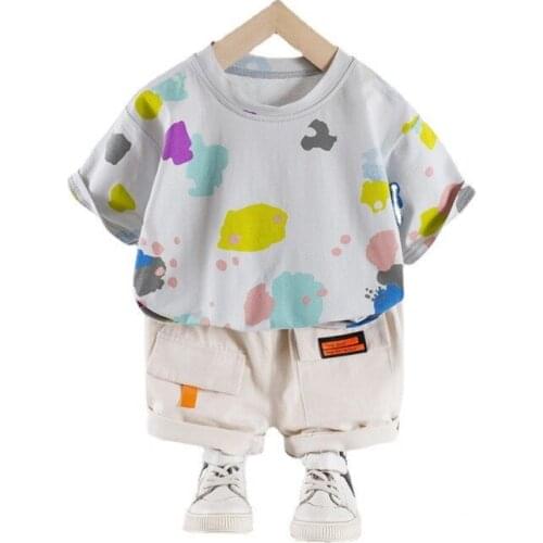 New Summer Baby Girl Clothes Children Boys Cotton Sport T-Shirt Shorts 2Pcs/sets Toddler Fashion Casual Costume Kids Tracksuits