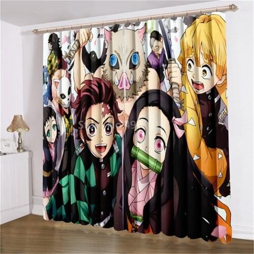 New Custom 3D Print Anime Blackout Curtains for Window Treatment Drapes Living Room Bedroom Blinds Kids Room Home Decor