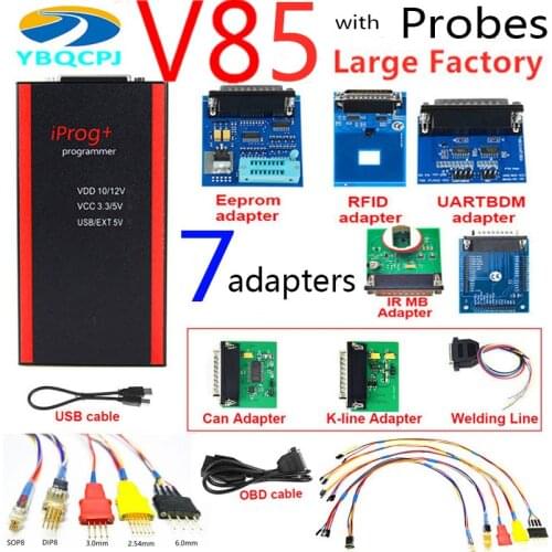 Iprog+ V85 Iprog Pro Programmer with Probes Adapters for in-circuit ECU Support IMMO+Mileage Correction+Airbag Reset till 2019