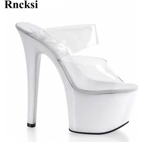 Rncksi Women Wedding Party Slippers New Pole Dance Sexy Fashion 17cm High-Heeled Shoes Plus Size Slippers Shoes High Heel Shoes