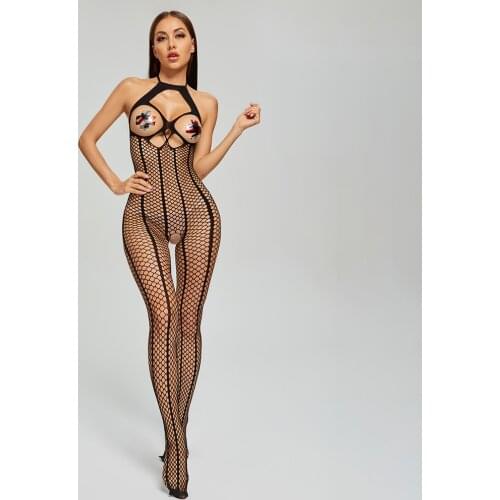 Sexy Bodystockings Lingerie Bodysuit Underwear Women Fishnet Open Bra Crotchless Catsuit Mesh Tights Erotic Babydoll Teddies