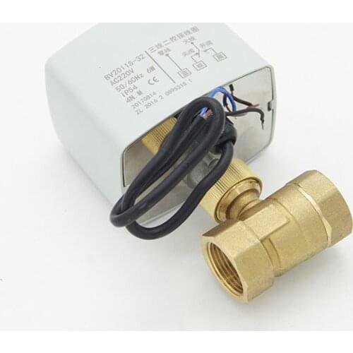 220V Two Or Three Motor-driven Globe electric ball Valve Inch 2 DN15 20 25 32 40 50 Line Control 1/4" 3/4" 1/2" Brass