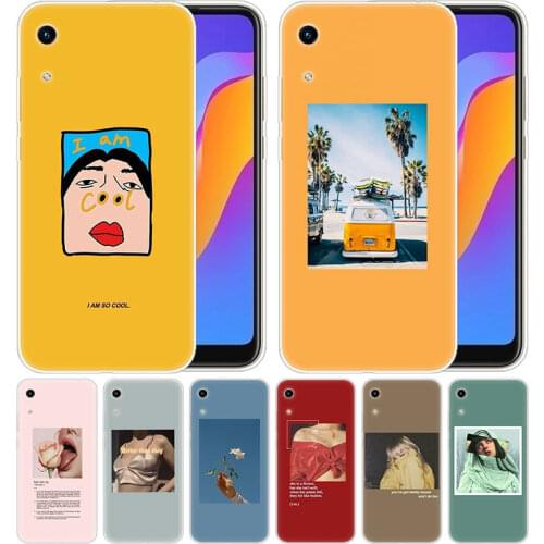 Luxury Silicone Case Flower vintage girl summer for Huawei Honor 9X 8A 7A 20 Pro 7X 8X 7S 8S 8 9 10 Lite View 20 20i 10i Play