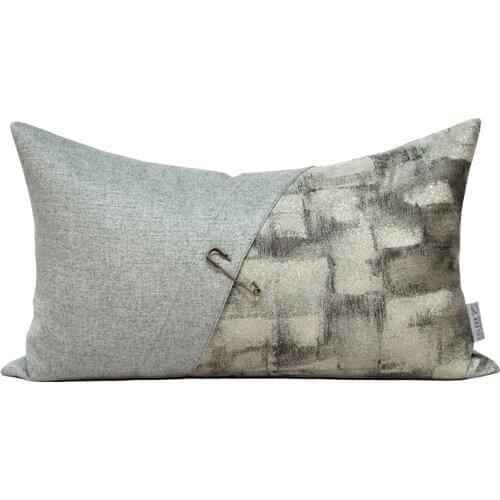 Modern Simple Cushions Solid Grey Home Decorative Pillow Case Metal Design Waist Pillows For Living Room Sofa Decor