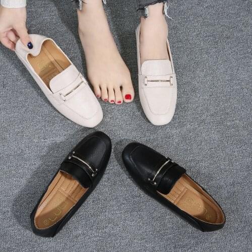Soft leather comfy flat mocassin femme design spring new two wears slip on loafers plus size 42/43 women british creepers flats