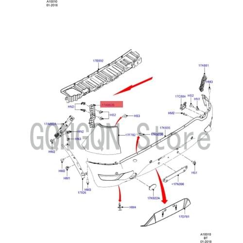 CAR rear bumper angle bracket For dMo nd eoE cos po rt Rear bumper bracket Rear bumper code Rear bumper baffle