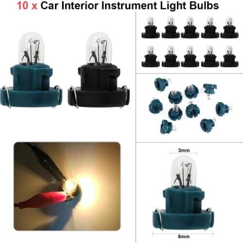 10Pcs Universal T3 LED Bulb 12V 1.2W Car Auto Vehicle Interior Instrument Light Bulbs Air Conditioning Door Lamps For Audi Honda