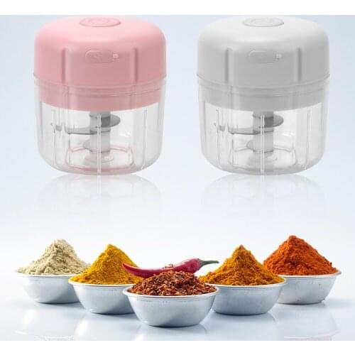 Mini Crusher Chopper USB Charging For Crushed Garlic Ginger Chili Meat Vegetable Sturdy Durable 250ML Electric Garlic Masher