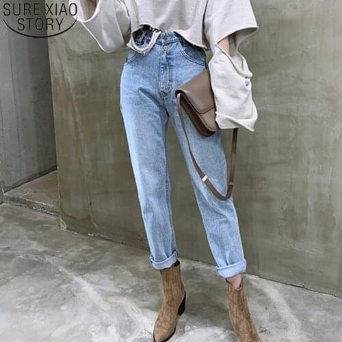 Vintage High Waist Jeans Women Pants Stright Streetwear Fashion 2021 Loose Female Denim Jeans Buttons Zipper Ladies Jeans 10394