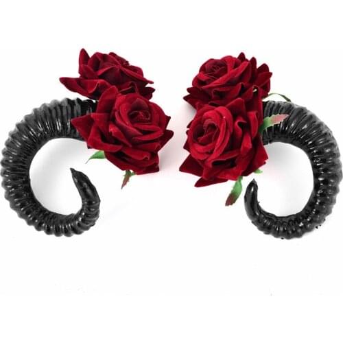 Lolita Gothic European And American Soft Girl Sheep Horn Hairpin Shooting Props Halloween Party Hair Accessories