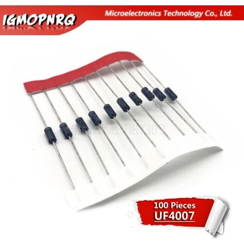 100pcs Rectifier Diode 1A 1000V DO-41 UF4007