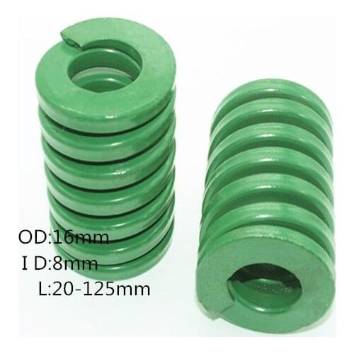 2Pcs Spiral Stamping Compression Die Spring green 16 x 8 x 20/25/30/35/40/45/50/55/60/65/70/75/80/90/100/125/150mm