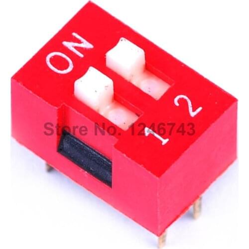 30PCS 2.54mm 2Pin Flat Dial Switch Toggle Switch DIP Switch