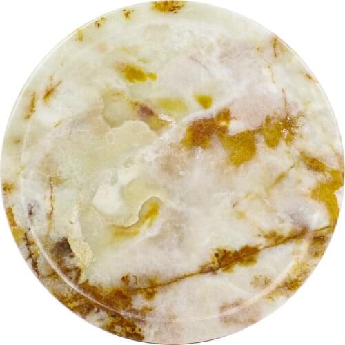 4pcs/set Natural Stone Coaster Jade Crystal Natural Quartz Coaster Coffee Tea Hot Drink Heat Proof